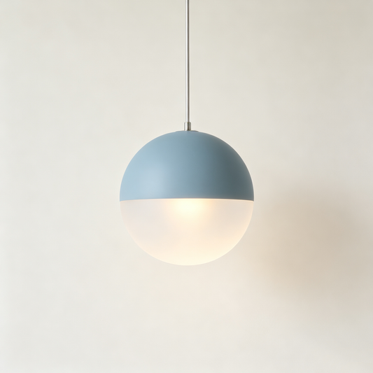 Dusty Blue Half Sphere Pendant Light