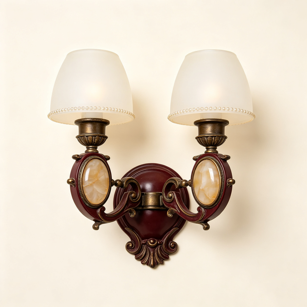 Burgundy Double Vintage Wall Sconce