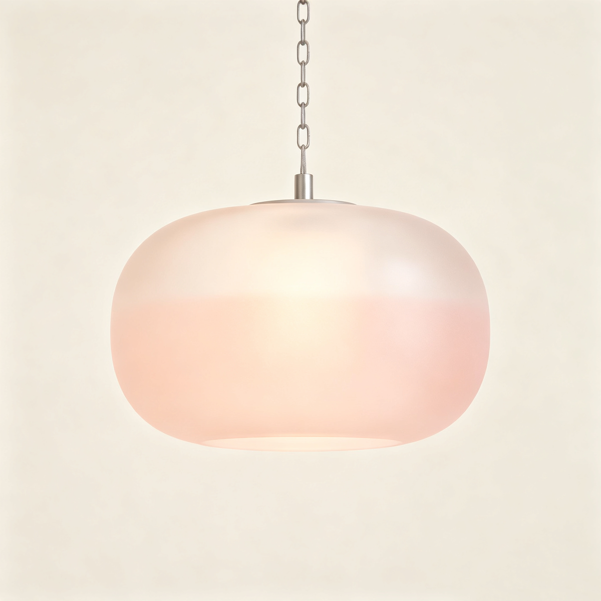 Pink Gradient Pumpkin Glass Pendant Light