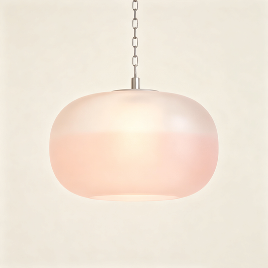 Pink Gradient Pumpkin Glass Pendant Light