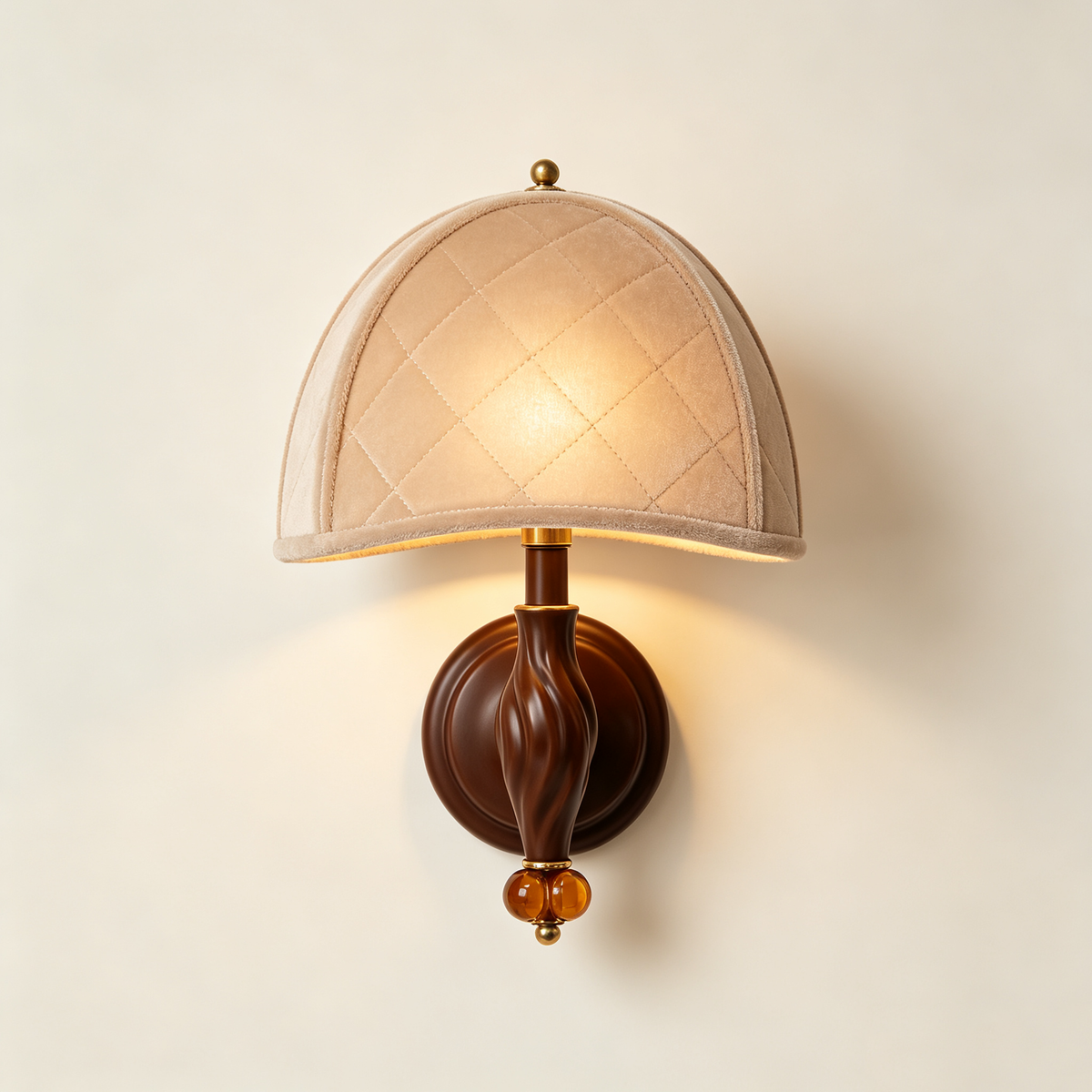 Champagne Velvet Dome Vintage Wall Sconce