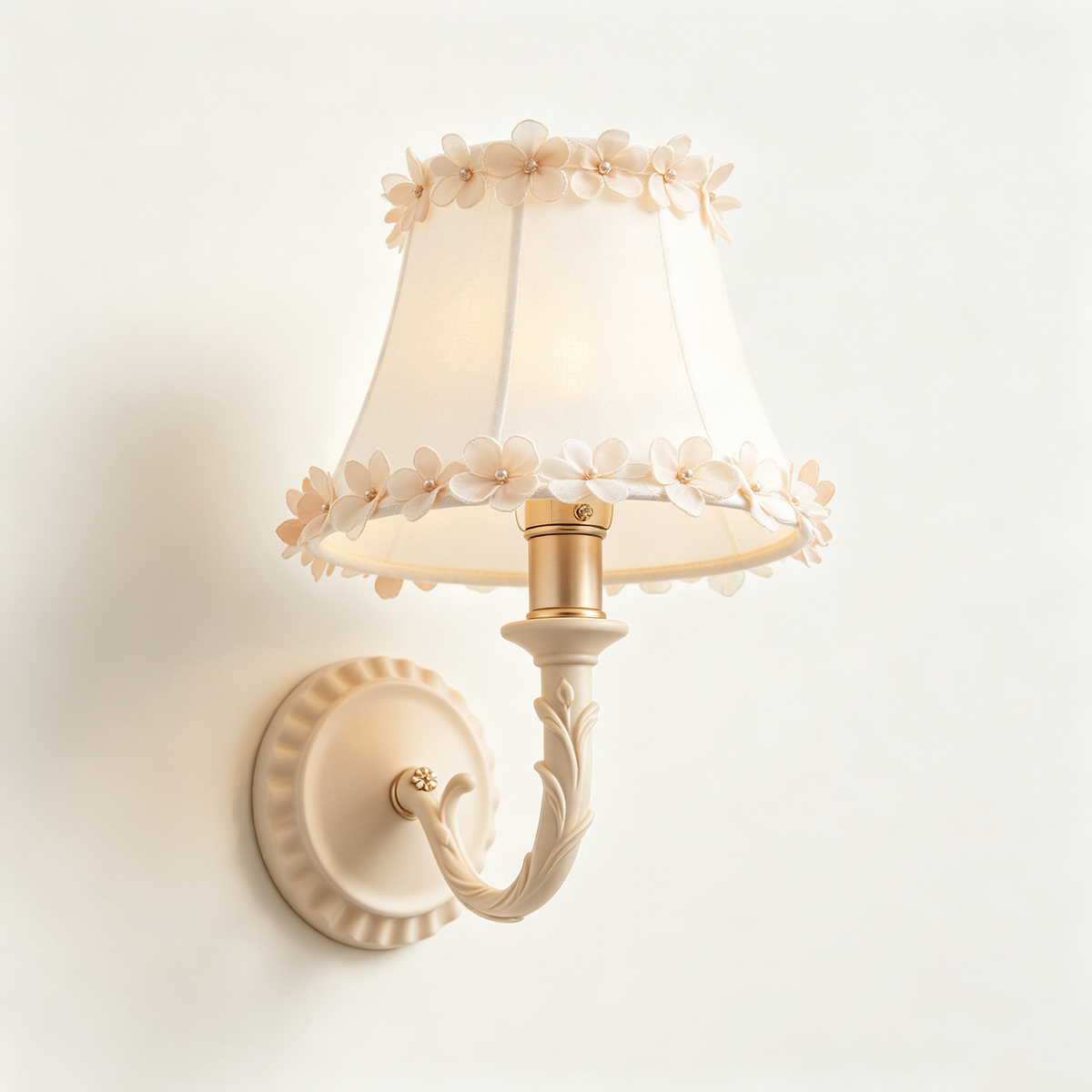 Cream Flower Pearl Wall Sconce