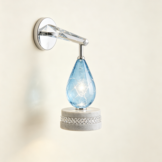 Blue Crystal Marble Wall Sconce