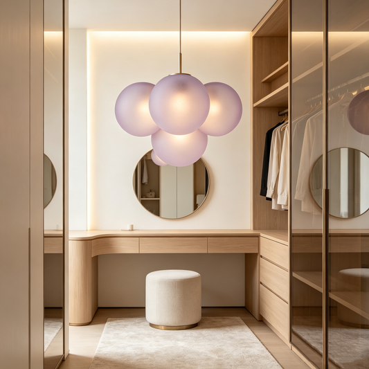 Lavender Bubble Glass Pendant Light