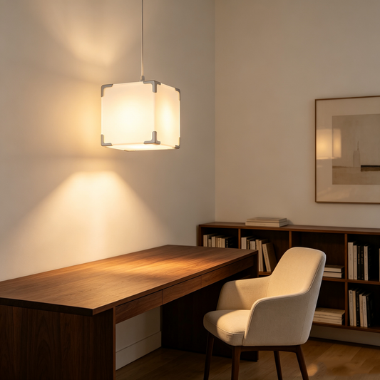 Frosted Cube Corner Guard Pendant Light