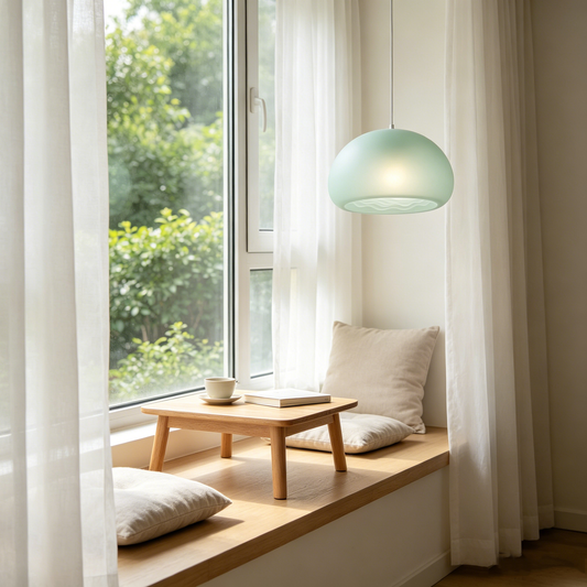 Mint Green Wave Dome Pendant Light