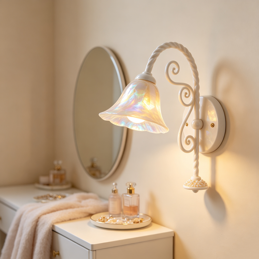Ivory Shell Scroll Wall Sconce