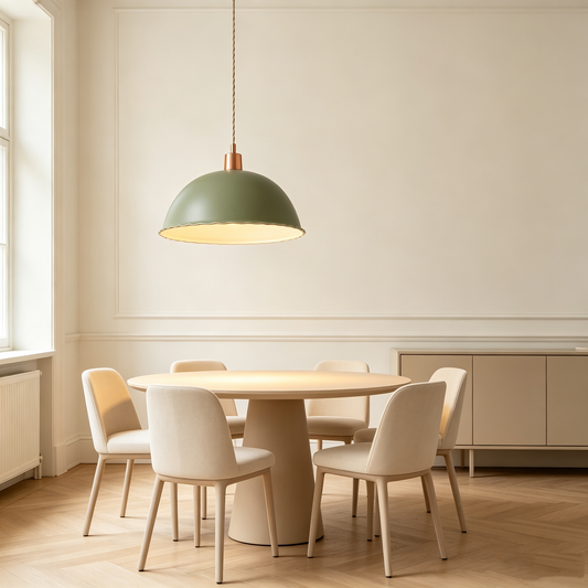 Sage Green Scallop Dome Pendant Light