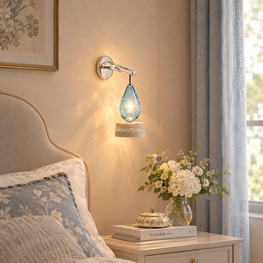 Blue Crystal Marble Wall Sconce