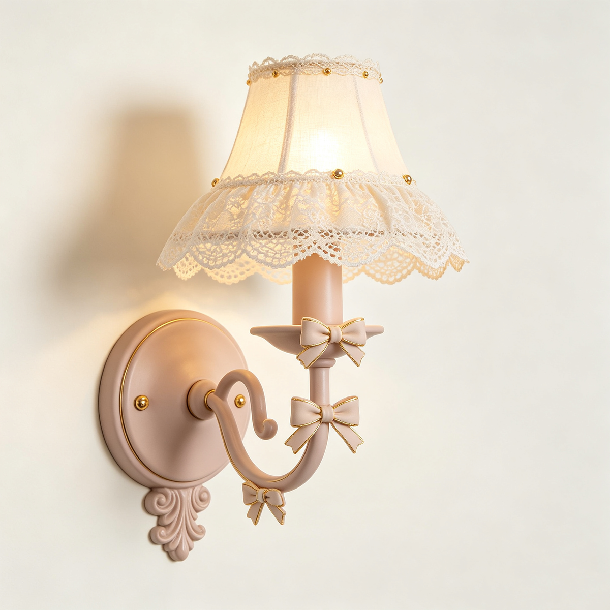 Pink Lace Bow Wall Sconce