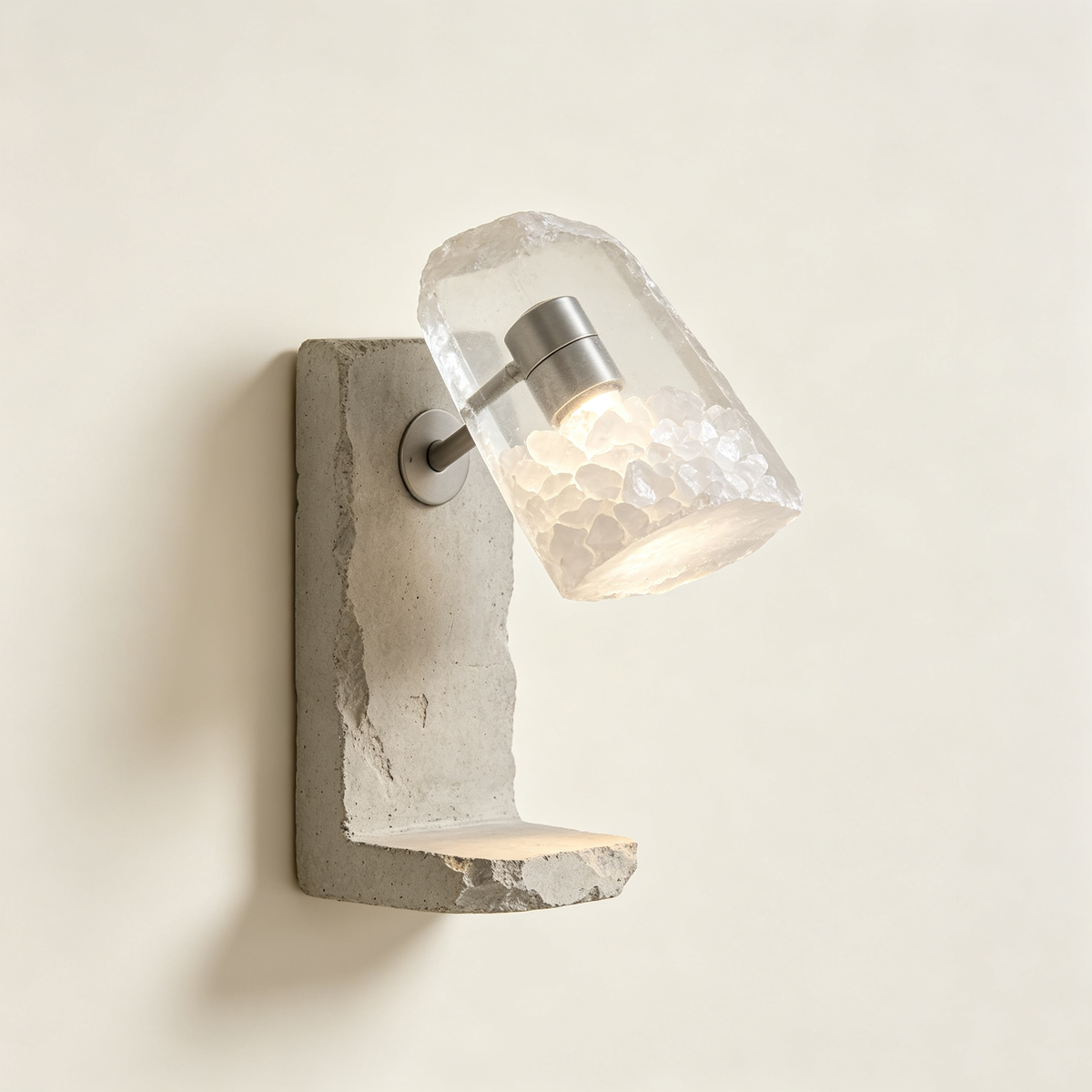 Concrete Crystal Block Wall Sconce