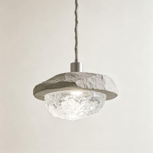 Concrete Rock Crystal Pendant Light