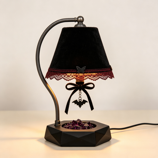 Gothic Bat Amethyst Arc Table Lamp