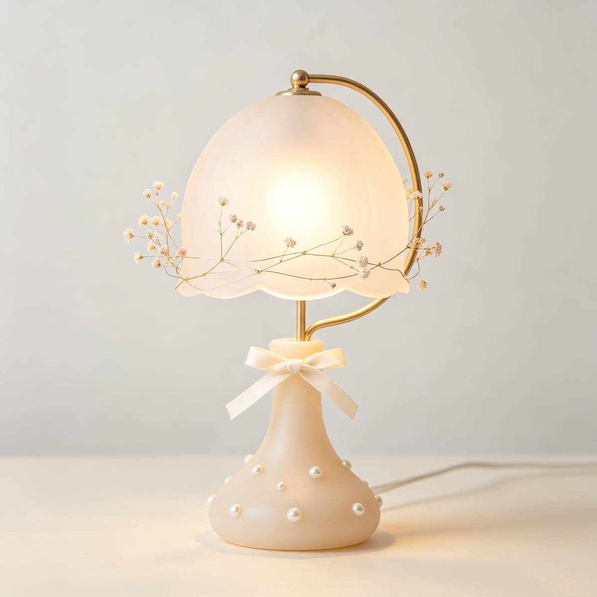 Pearl Baby's Breath Fairy Table Lamp