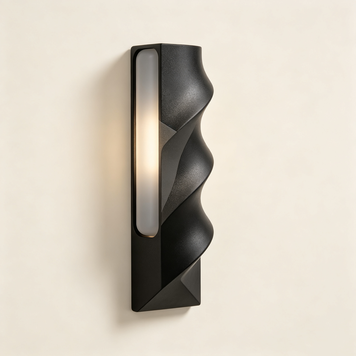 Black Wavy LED Wall Sconce