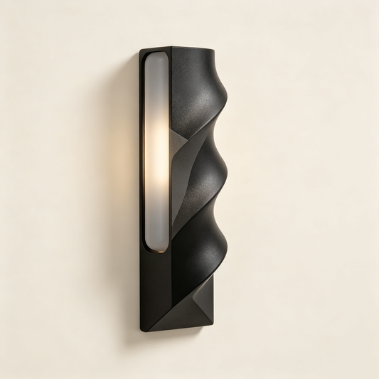 Black Wavy LED Wall Sconce