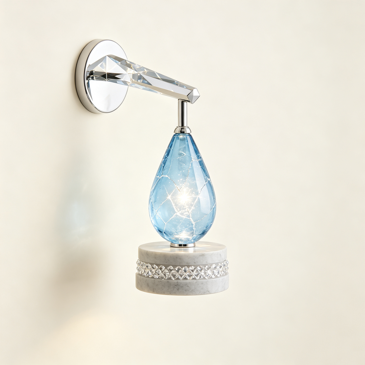 Blue Crystal Marble Wall Sconce